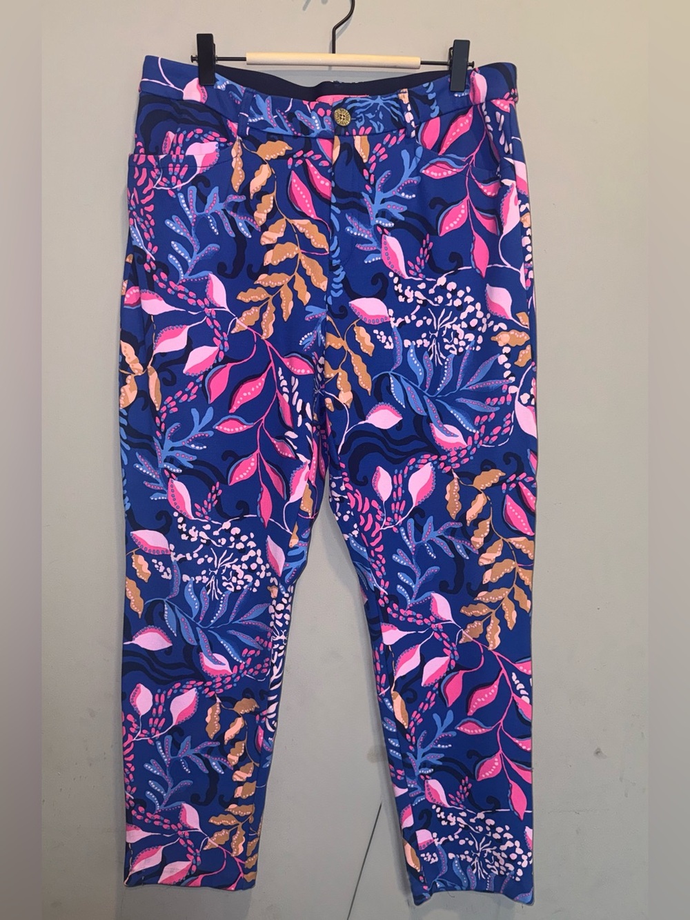 Lilly Pulitzer Kelly Knit Skinny Ankle Pants Borealis Blue Absolute Purrfection